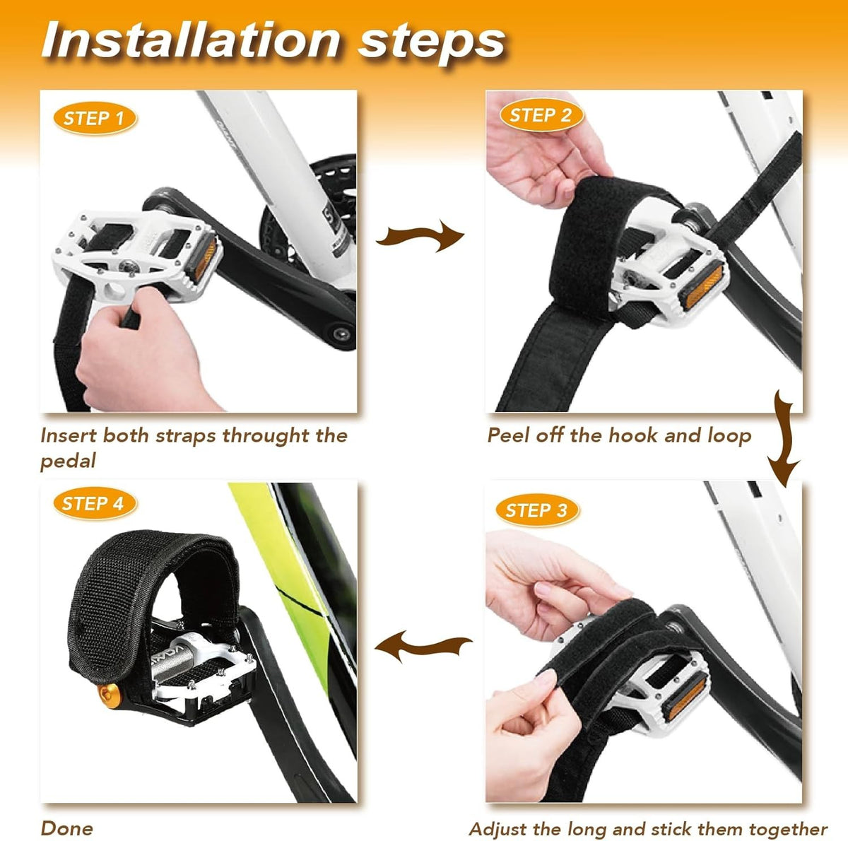 Adjustable Bicycle Pedal Straps Anti-Slip Foot Holders for Cycling & More