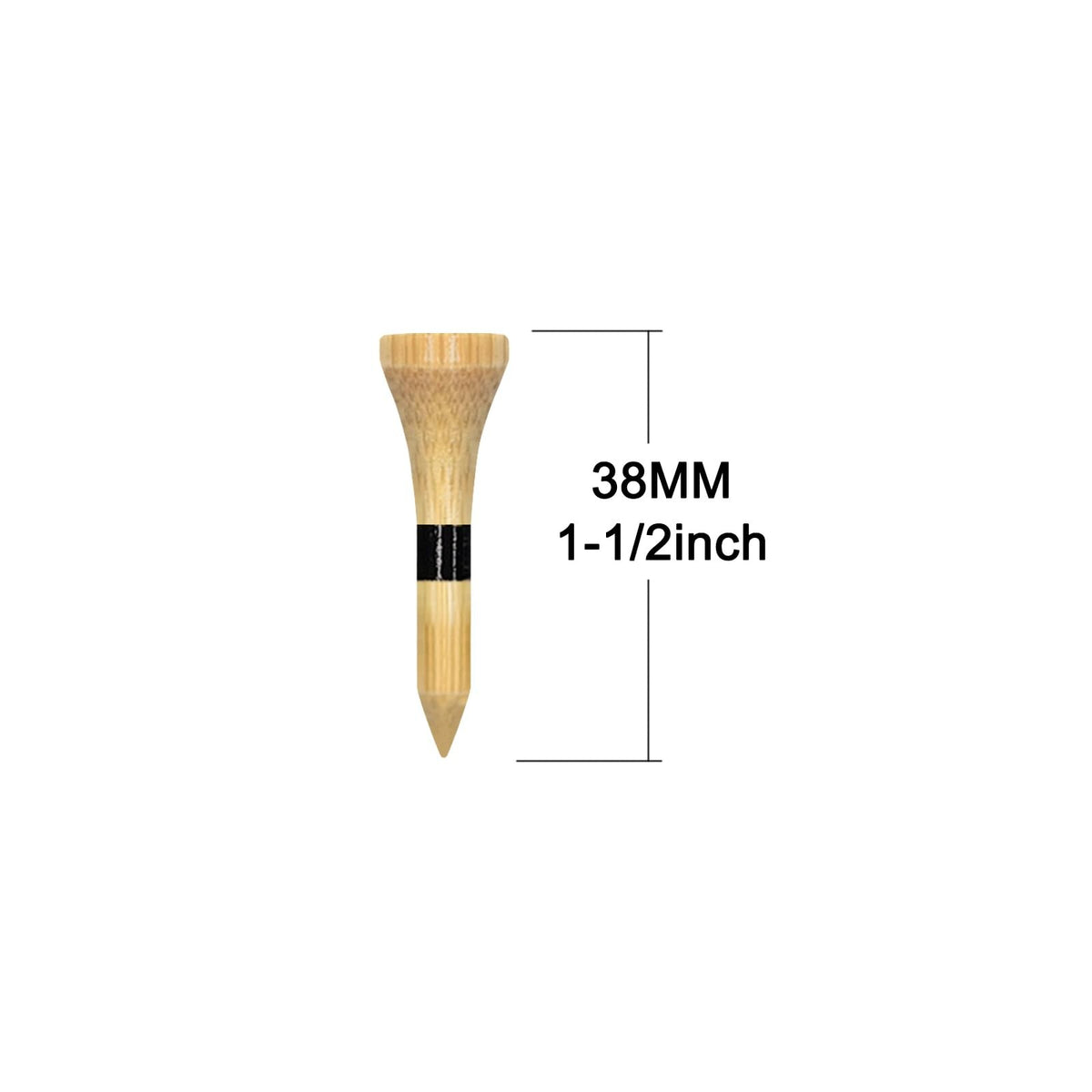 Wooden Golf Tees 1.5 Inch 100 Count - Natural Bamboo Short Tees