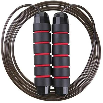 Tangle-Free Adjustable Steel Handle Jump Rope for Cardio Workout Gym