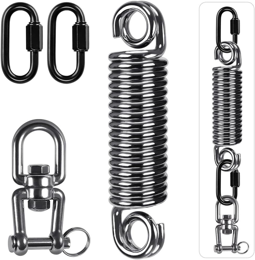 Heavy Duty Boxing Punching Bag Hanger with Swivel & Spring - Indoor Outdoor Use