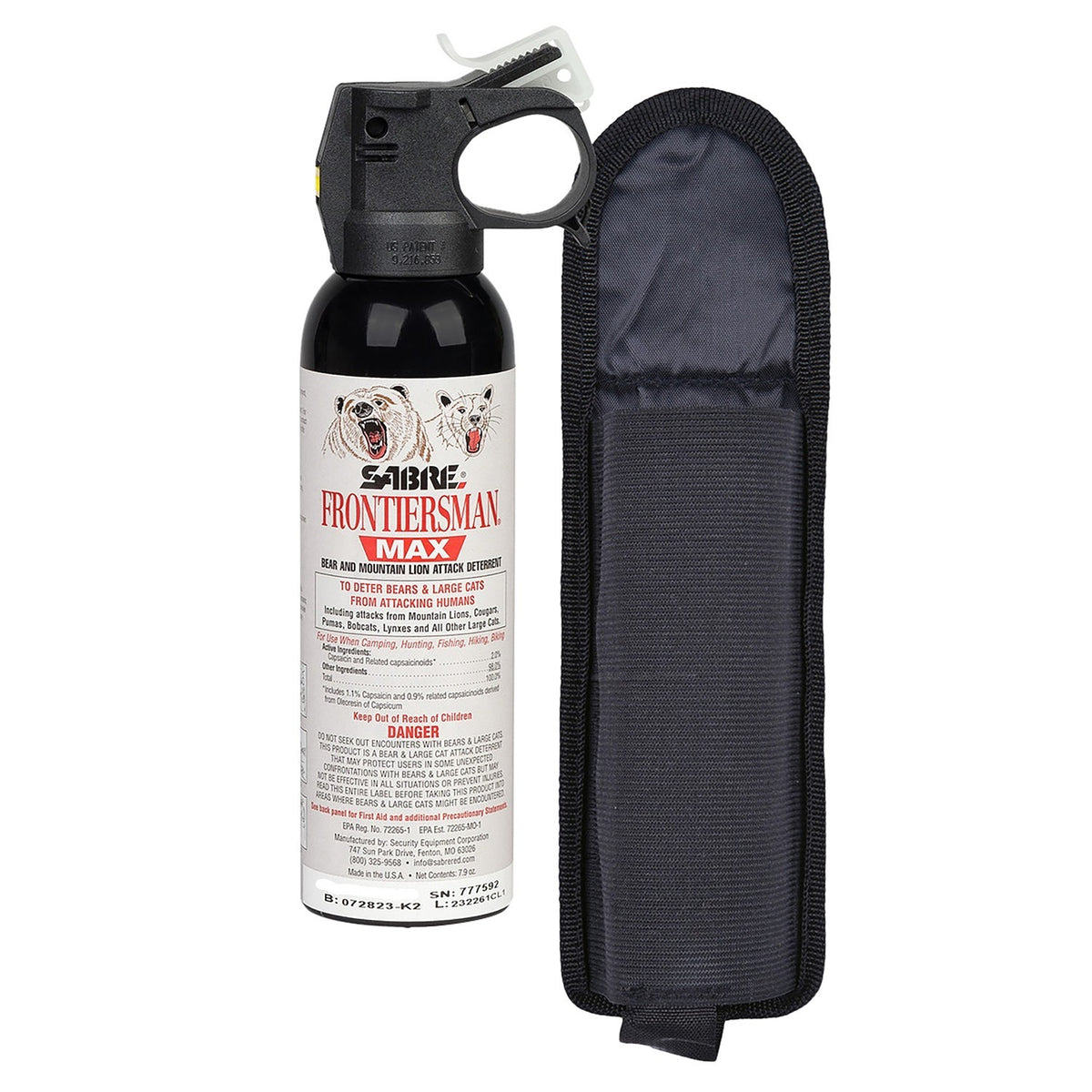 Bear & Mountain Lion Spray - 40 Ft Range with Holster, 7.9 oz