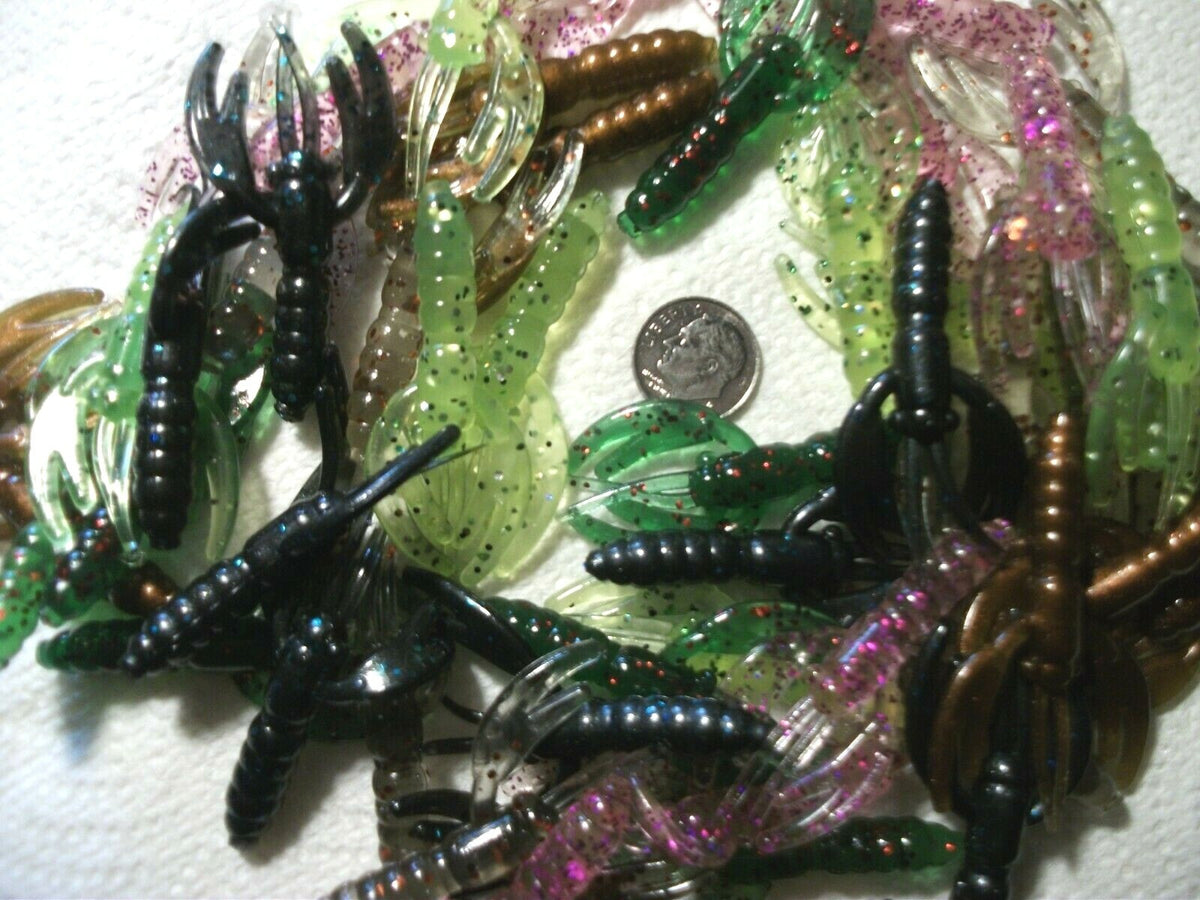 Mixed Soft Plastic Crawfish and Crappie Fishing Lures - 50 Pcs
