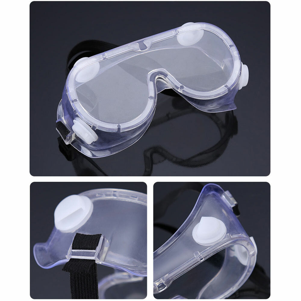 Protective Safety Goggles for Lab Work & Chemical Use - Clear Lens, Adjustable Strap