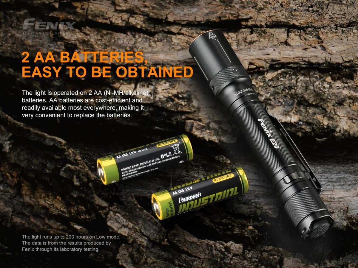 350 Lumen LED Tactical Flashlight with 2 AA Batteries - Compact & Waterproof