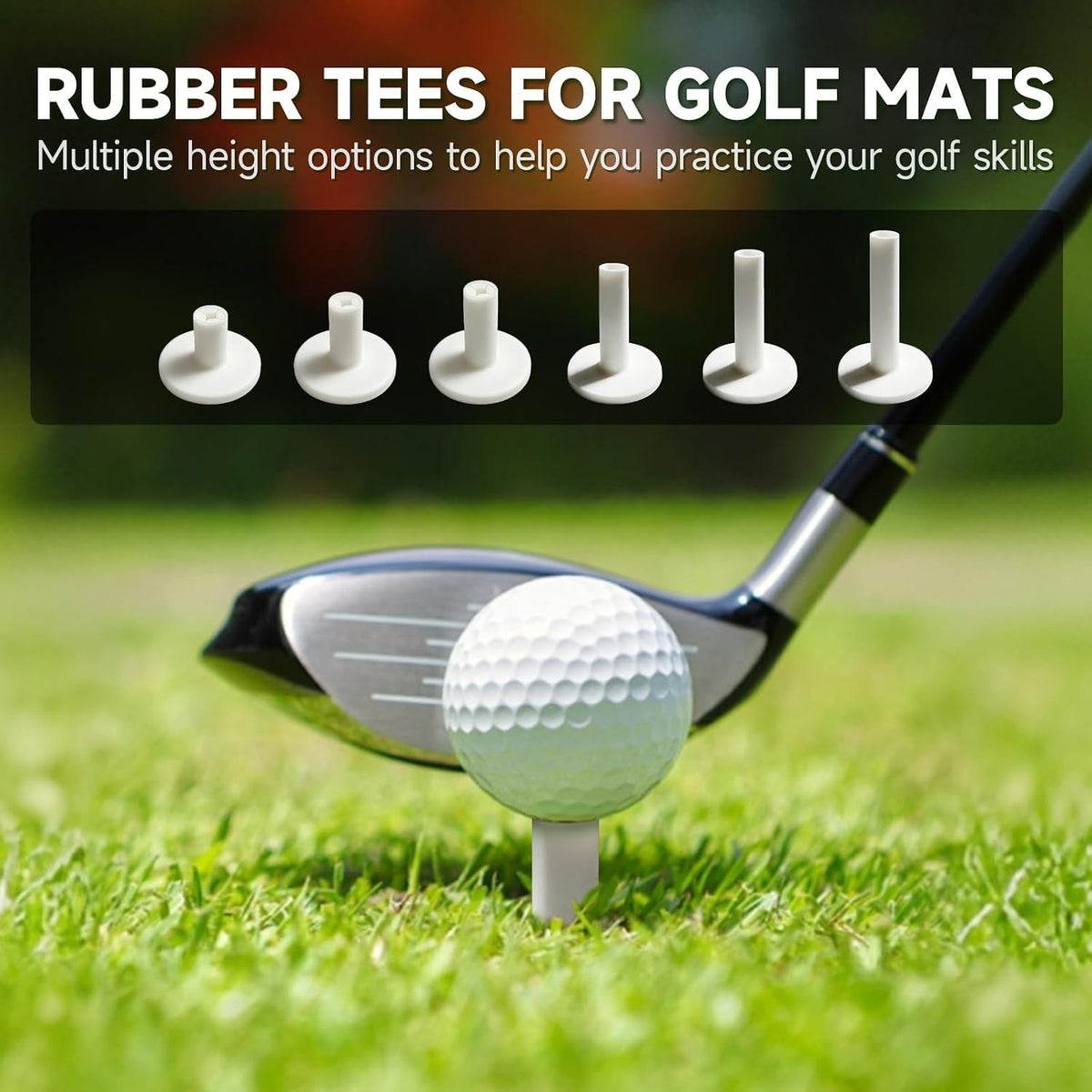 16-Piece Rubber & Bamboo Golf Tees Set for Indoor & Outdoor Use