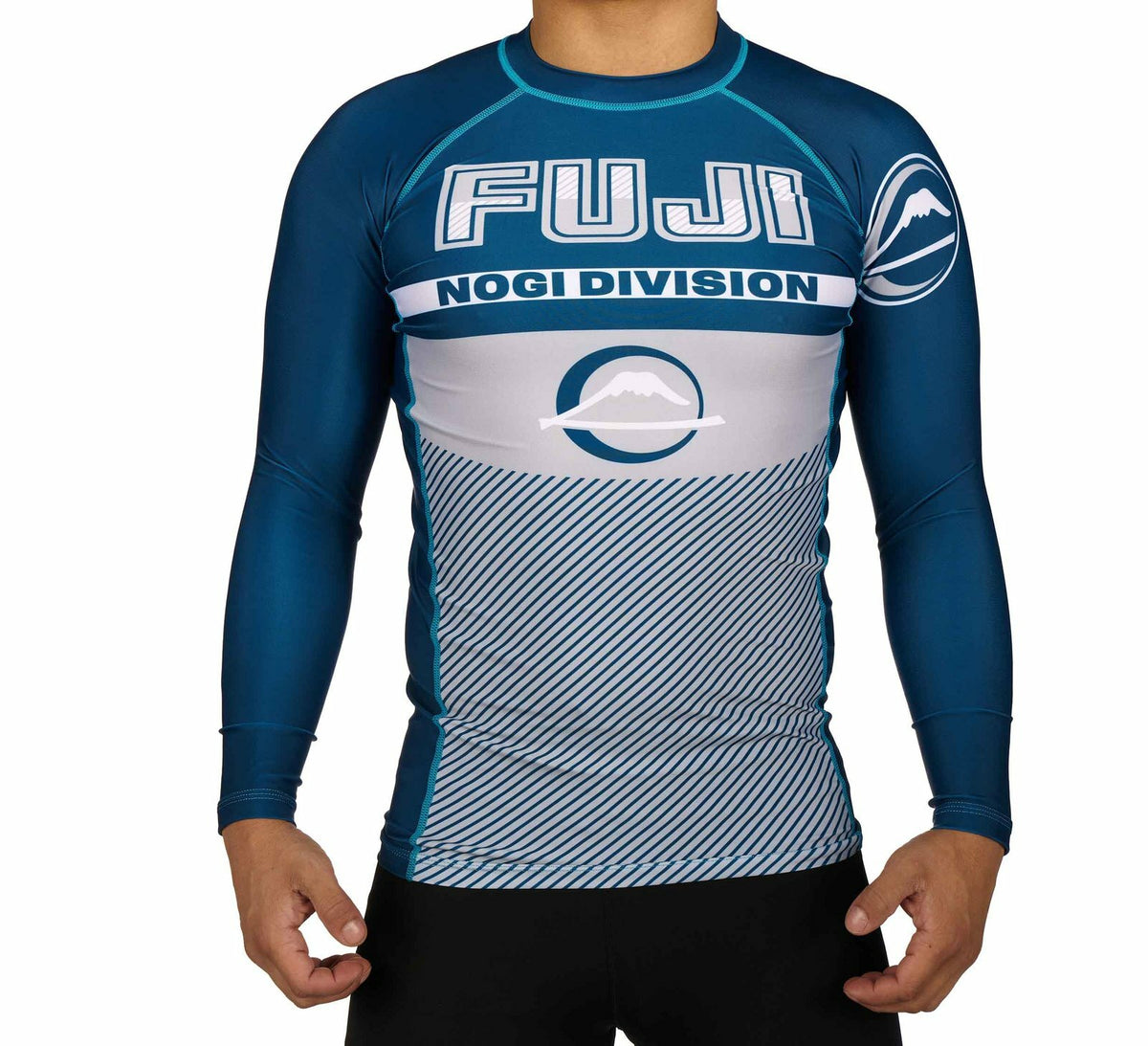 MMA Rashguard Long Sleeve Compression Shirt for Jiu Jitsu & BJJ - Navy Blue