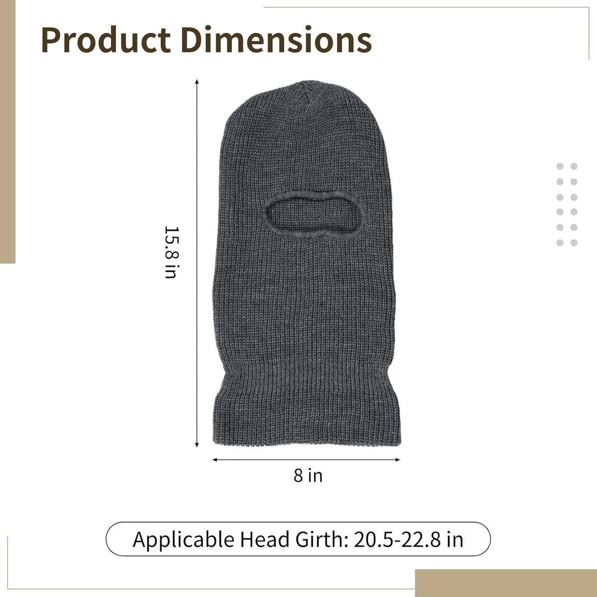 Unbranded 2-in-1 Winter Balaclava Ski Mask Beanie - Foldable Thermal Hat for Men Women