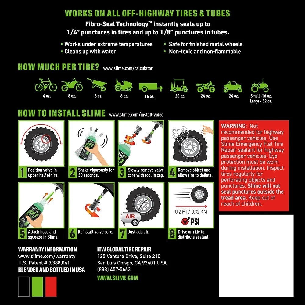 2-in-1 Bicycle Tire & Tube Sealant - Prevents & Repairs Punctures 32 oz