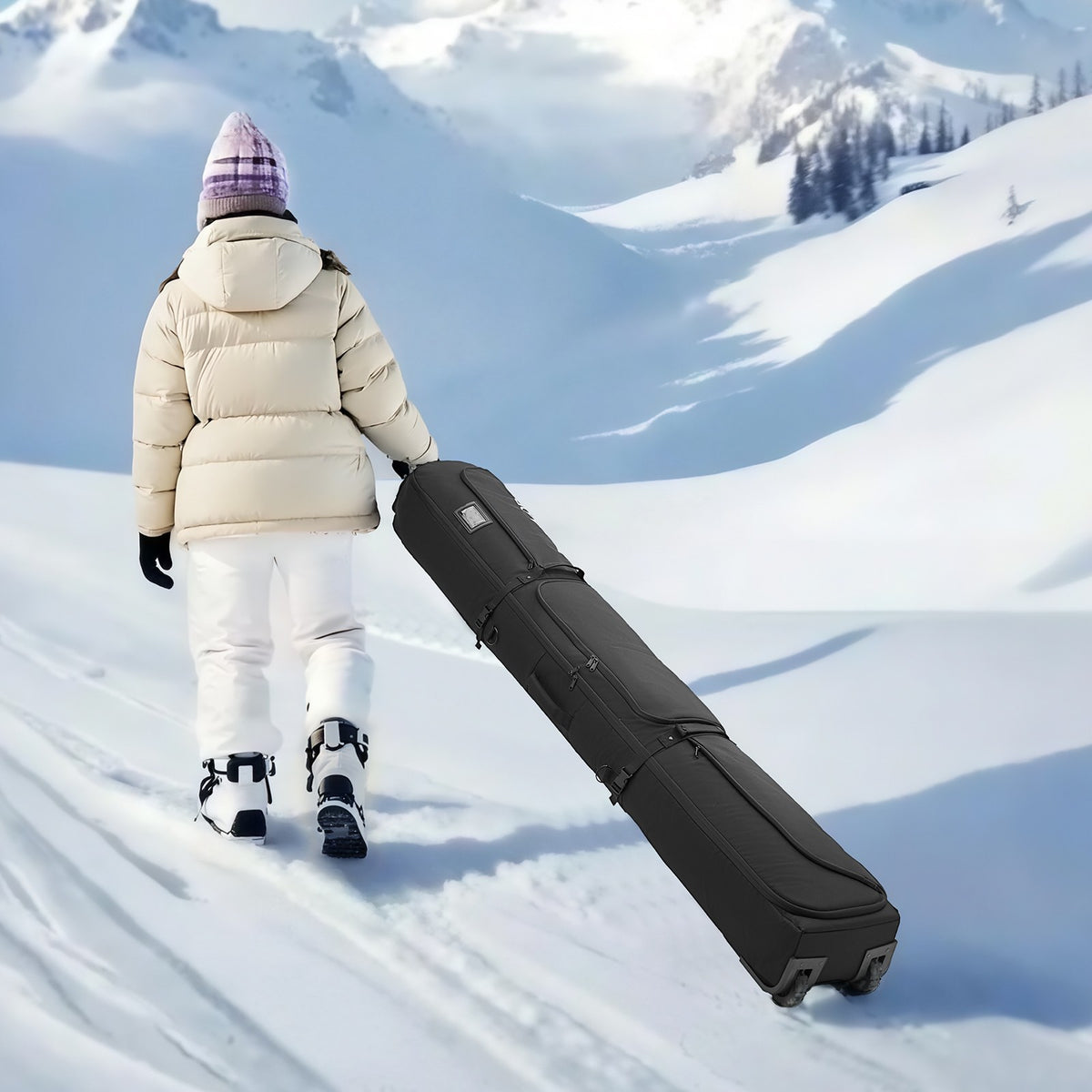 Waterproof Snowboard Bag with Wheels - Fits Up to 74.8 in Ski Gear