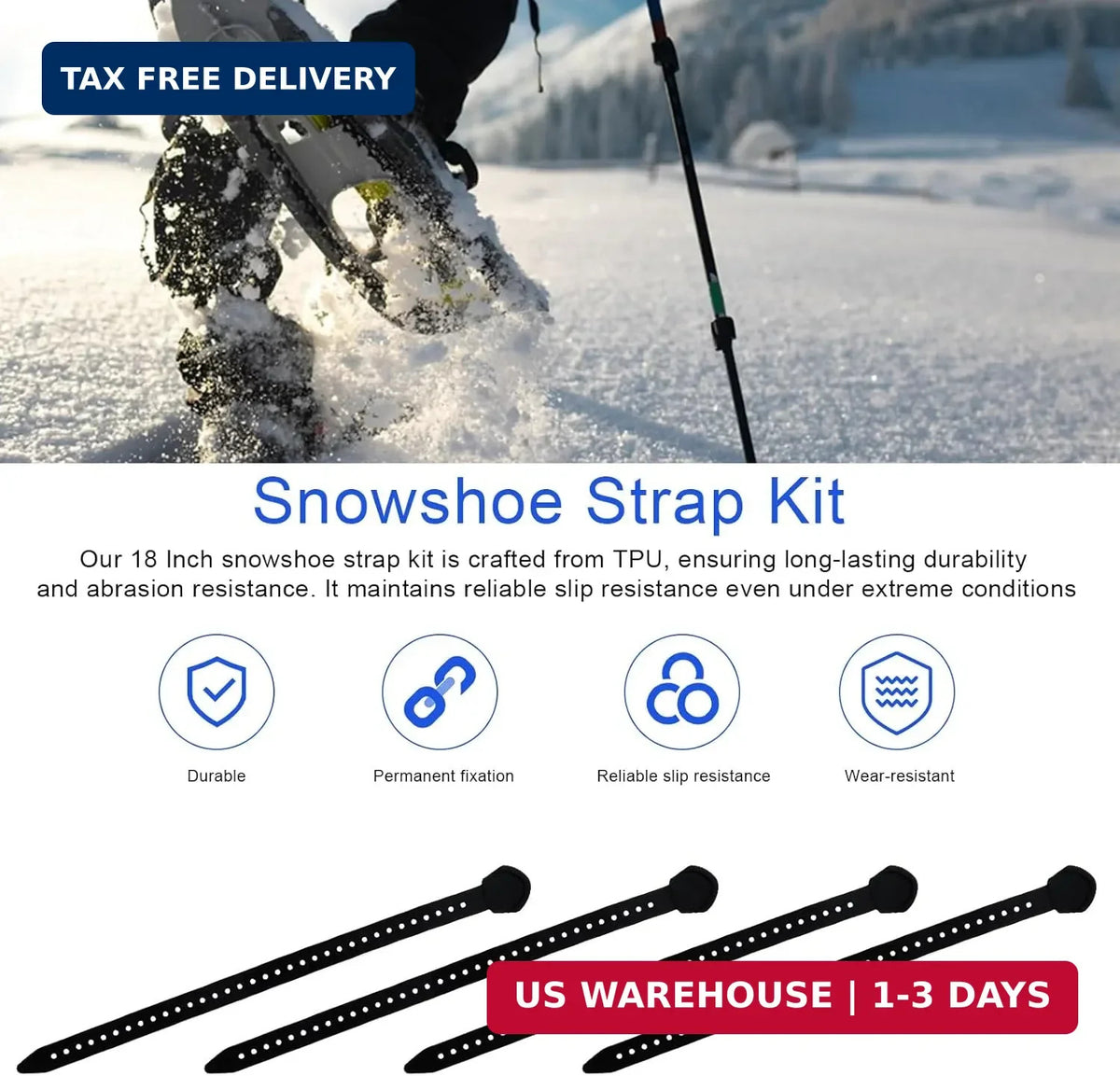 18-Inch Snowshoe Replacement Straps Kit for MSR Classic Snowshoes