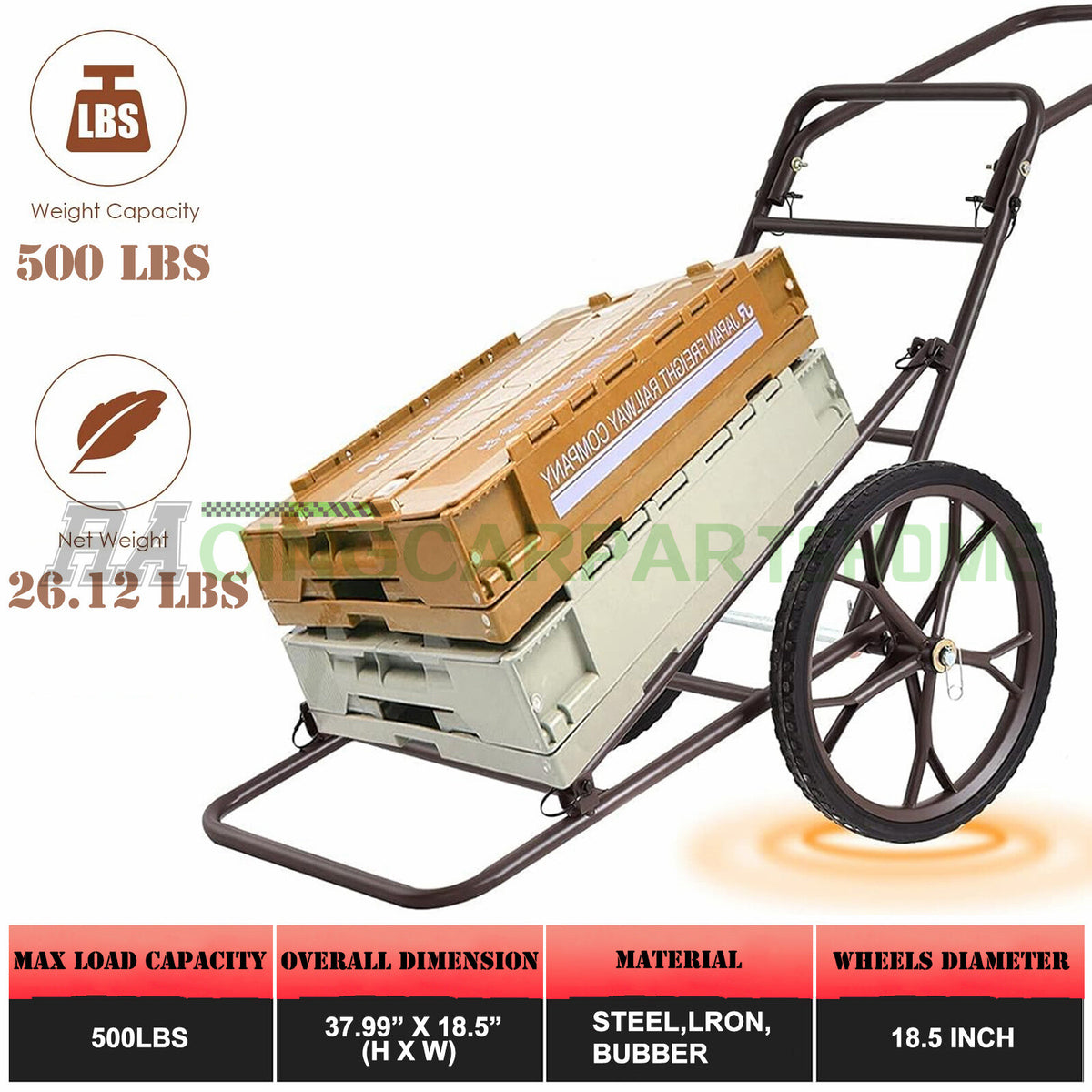 500 LBS Folding Deer Cart Game Hunting Hauler Utility Gear Dolly