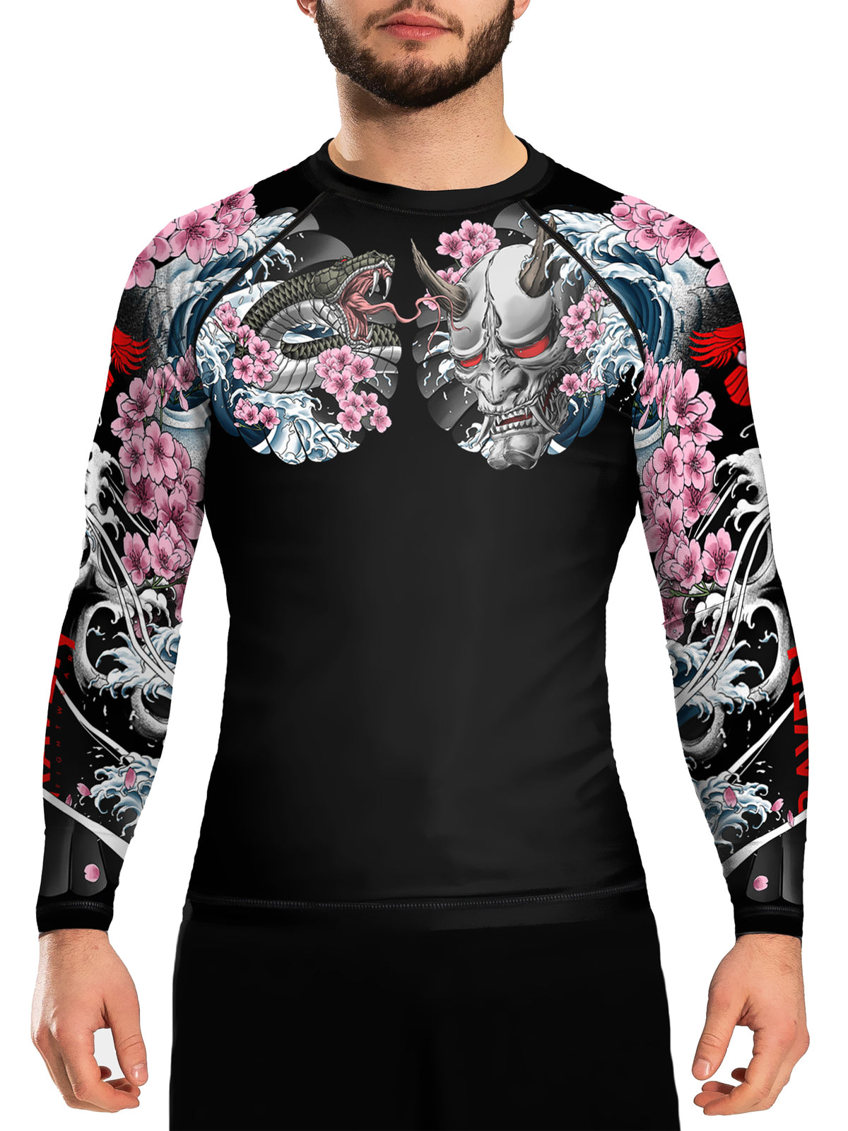 Men's MMA Rash Guard for BJJ & Combat Sports - Black, 3.0 Irezumi