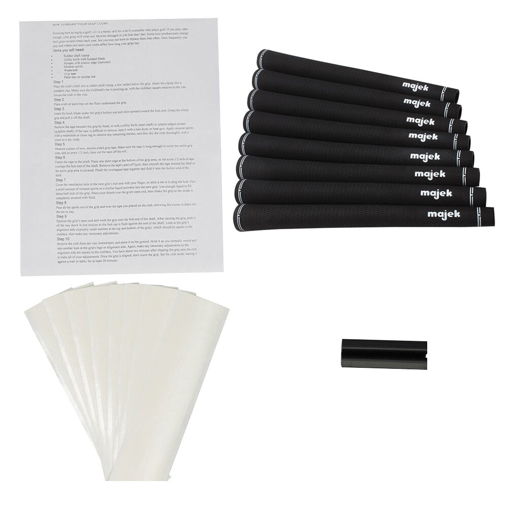 Golf Grip Kit with 8 Jumbo Tour Pro Rubber Grips & Installation Supplies
