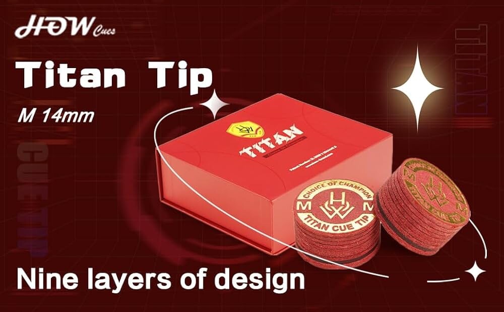 How Titan Pool Cue Tip - Hard 9-Layer Japanese Pigskin, Brand New