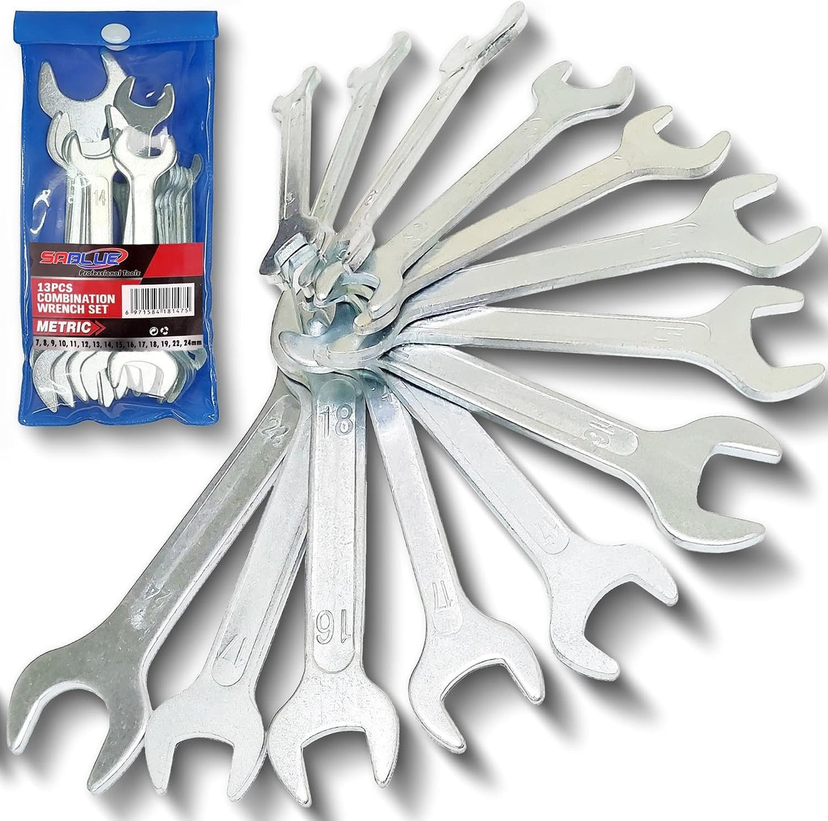 8mm-24mm Cone Wrench Set - Double Ended Bicycle Tool Kit (10 Pieces)