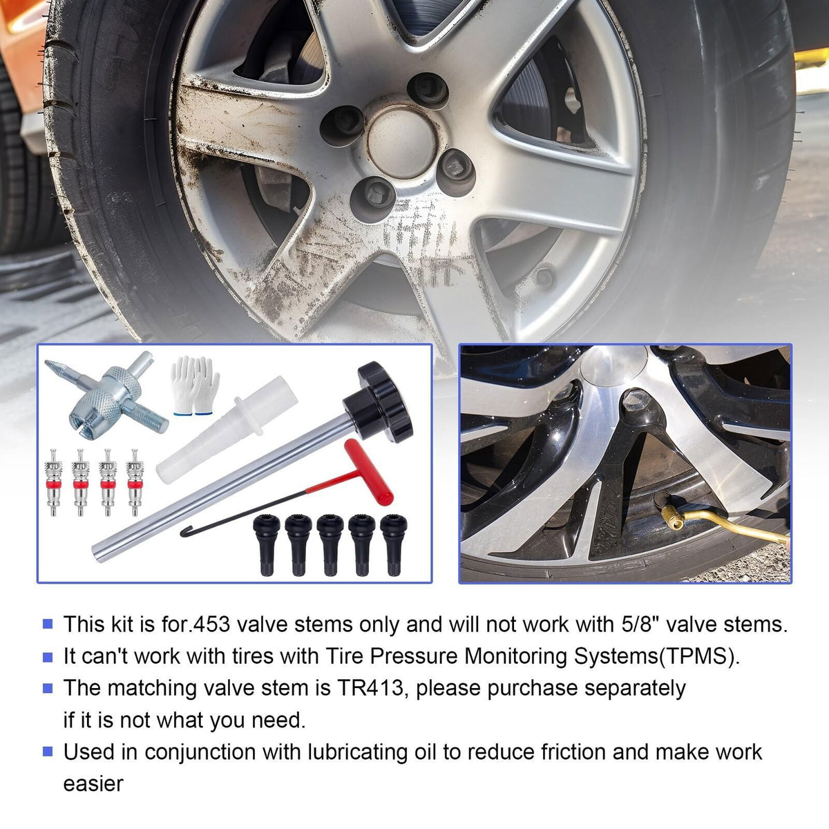 13PCS Tire Valve Stem Tool Kit for Quick Valve Removal and Installation