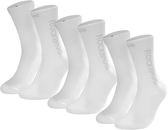 Cycling Socks Crew Length Breathable Reflective Logo 3 Pair