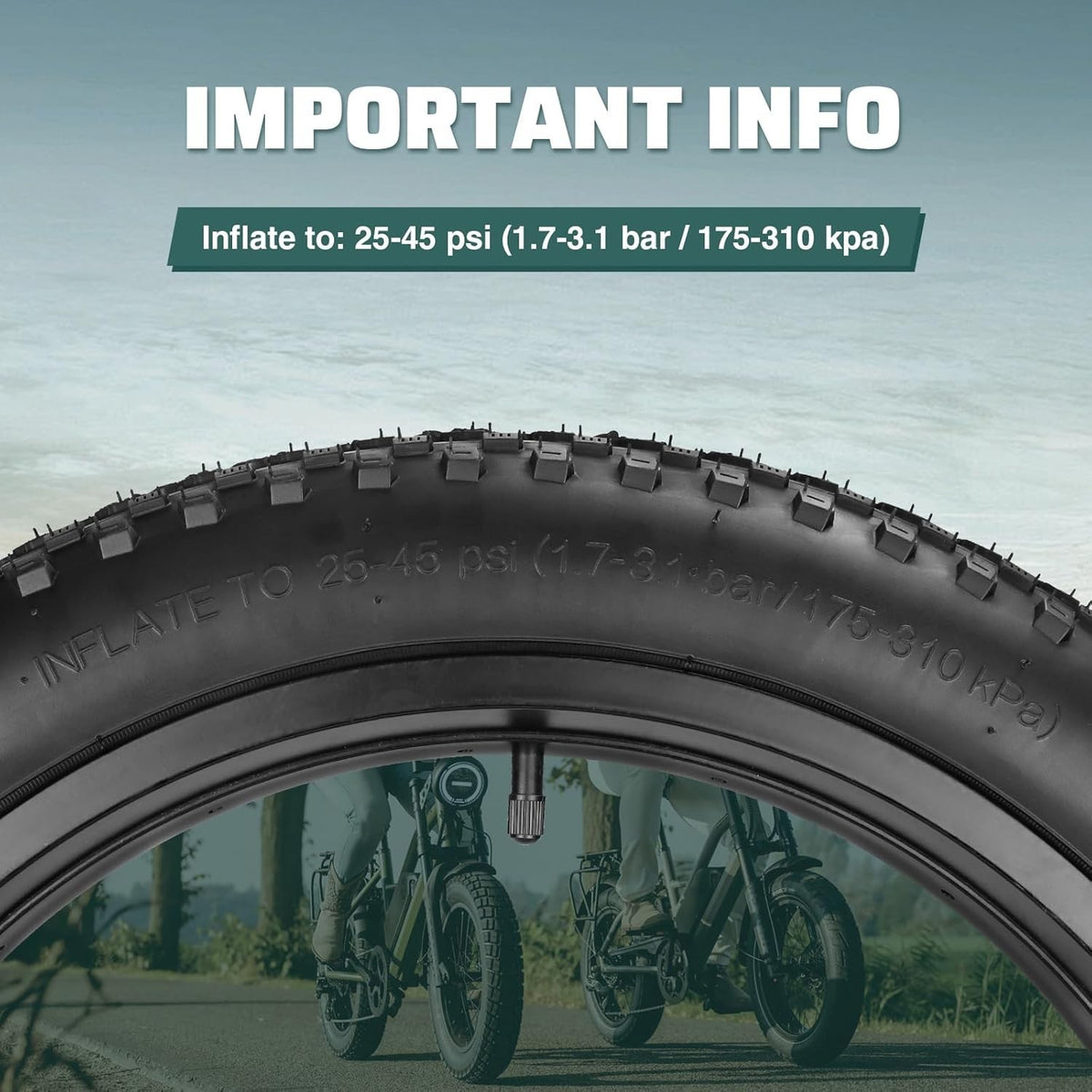 20x3.0 Inch E-Bike Tire - Anti-Puncture Fatbike Tire for Mountain & City Bikes