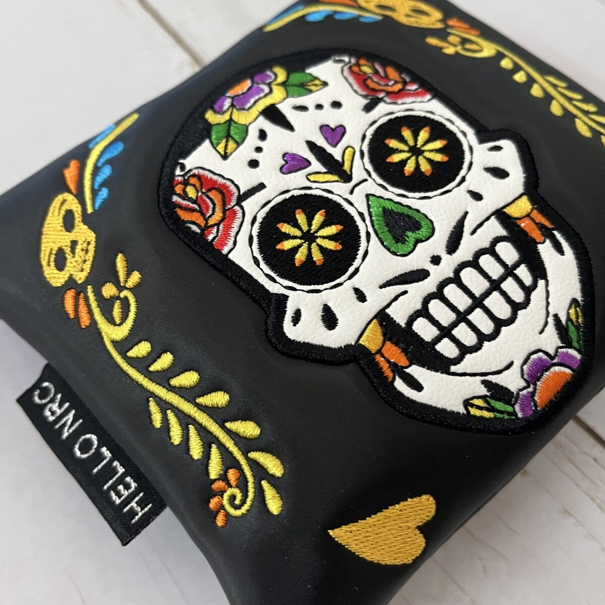 Golf Mallet Putter Headcover Magnetic Skull Square Cover Waterproof Leather