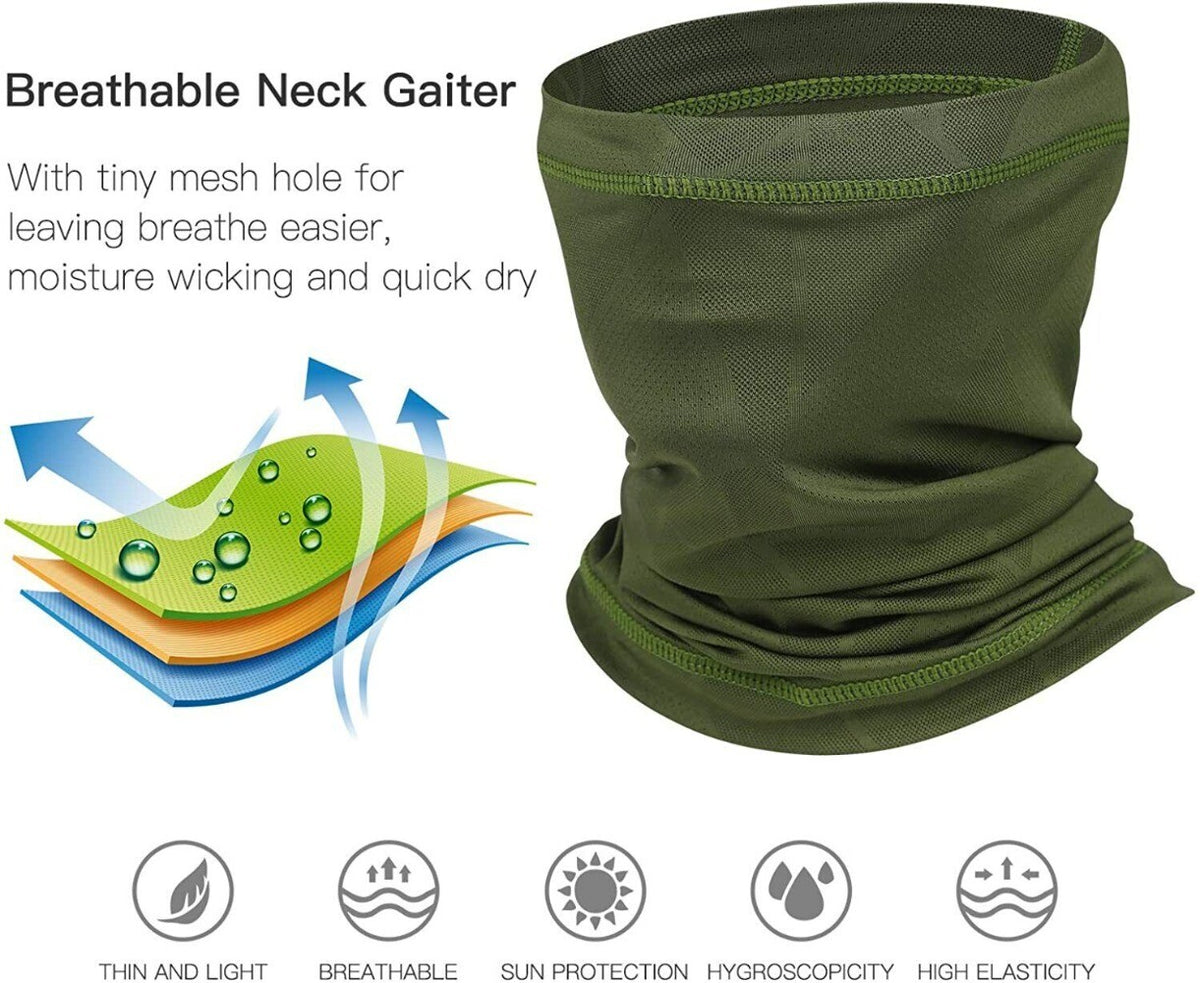 Breathable UV Protection Neck Gaiter Face Mask Scarf - Quick Dry & Multi-Functional