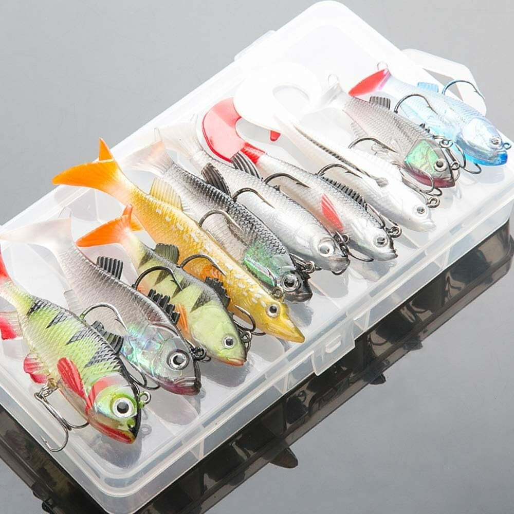 10Pcs Soft Fishing Lures Kit - Artificial Swimbaits for Bass Pike Trout