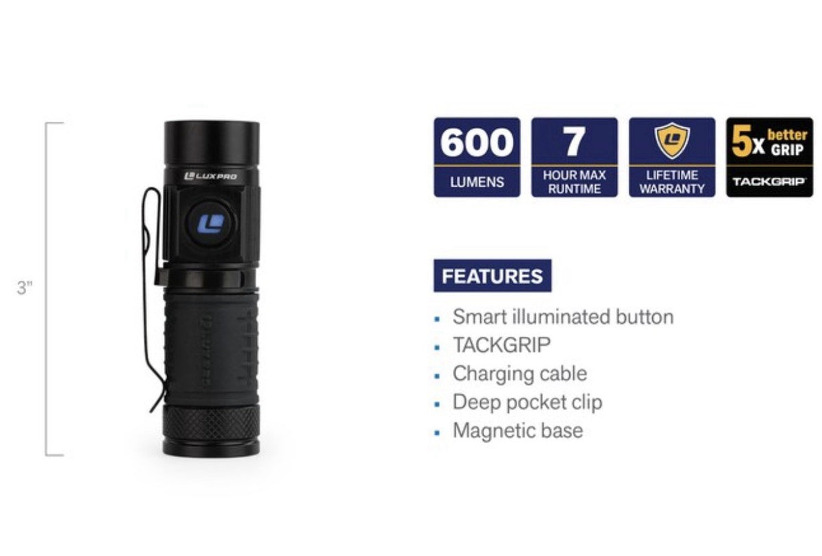 Rechargeable LED Flashlight 600 Lumens Compact EDC Waterproof Torch