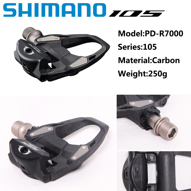 Shimano 105 PD-R7000 SPD-SL Road Bike Clipless Pedals with SH11 Cleats 9/16"