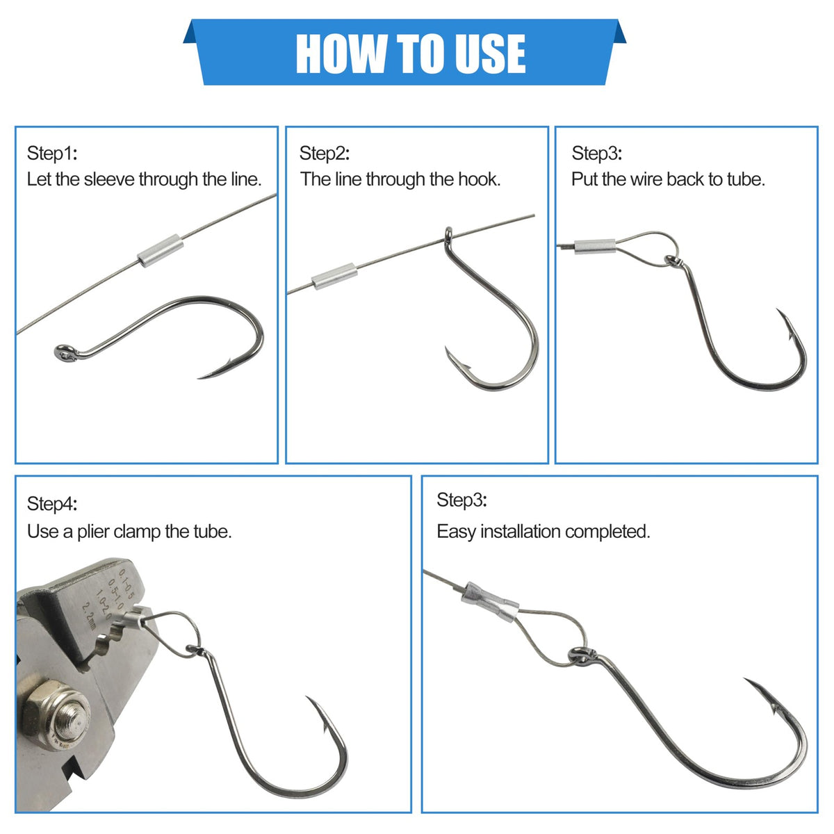 Aluminum Crimp Sleeves Kit for Fishing Tackle - 500pcs Oval Single Barrel