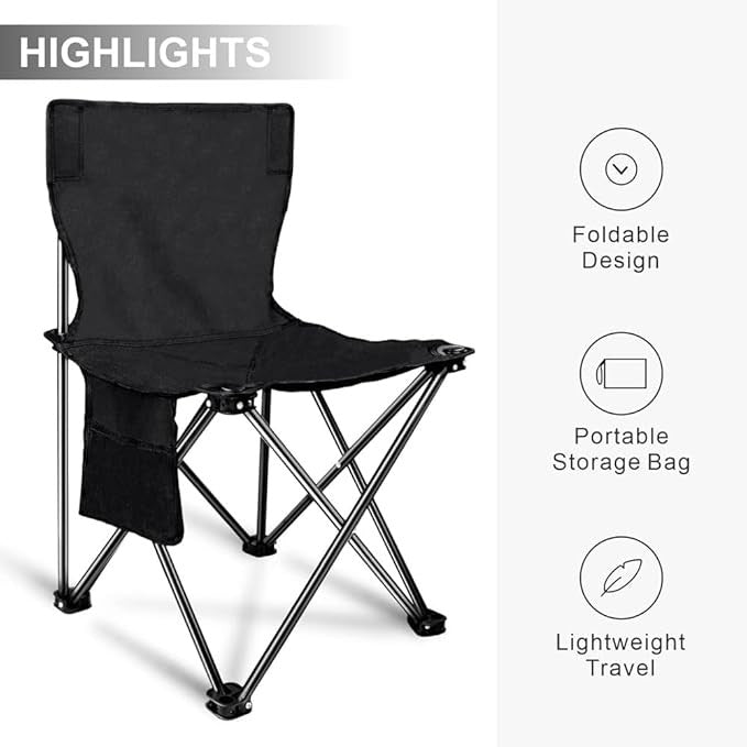 Portable Camping Chair - Lightweight Folding Outdoor Seat for Beach, Picnic, and Hiking