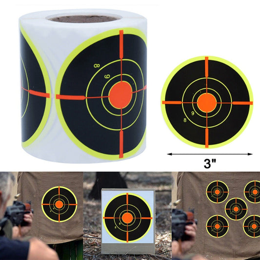 250Pcs Fluorescent Shooting Target Stickers Self-Adhesive Paper for Range Practice