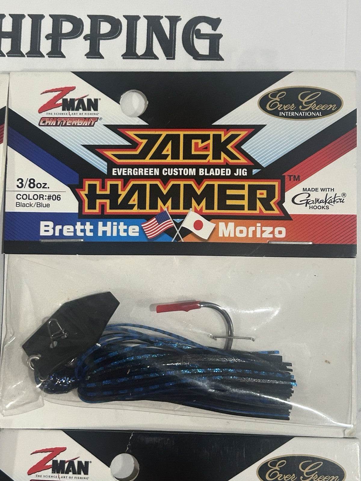 4 Pack Fishing Chatterbait Lures - 3/8 Oz Jack Hammer Baits in Assorted Colors