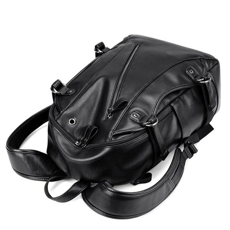 Waterproof Leather Backpack for Men Travel Hiking Laptop School Bag
