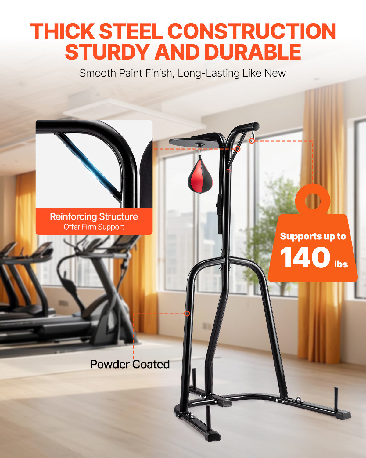 Heavy Duty Punching Bag Stand with Steel Frame for Boxing & Fitness