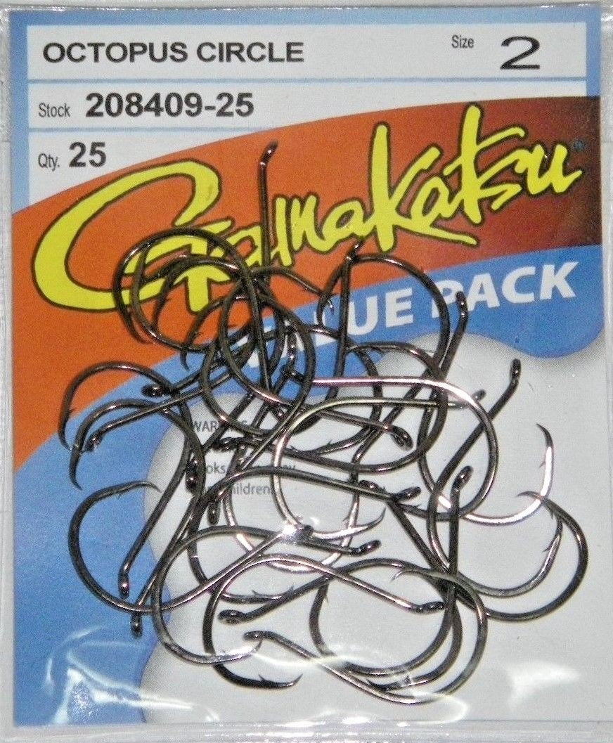 Gamakatsu Offset Circle Fishing Hooks Value Pack All Sizes 8/0-8