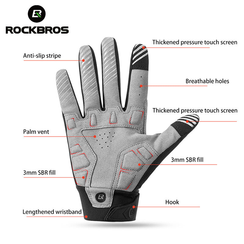 Winter Full Finger Cycling Gloves Touchscreen Warm Sport Gloves