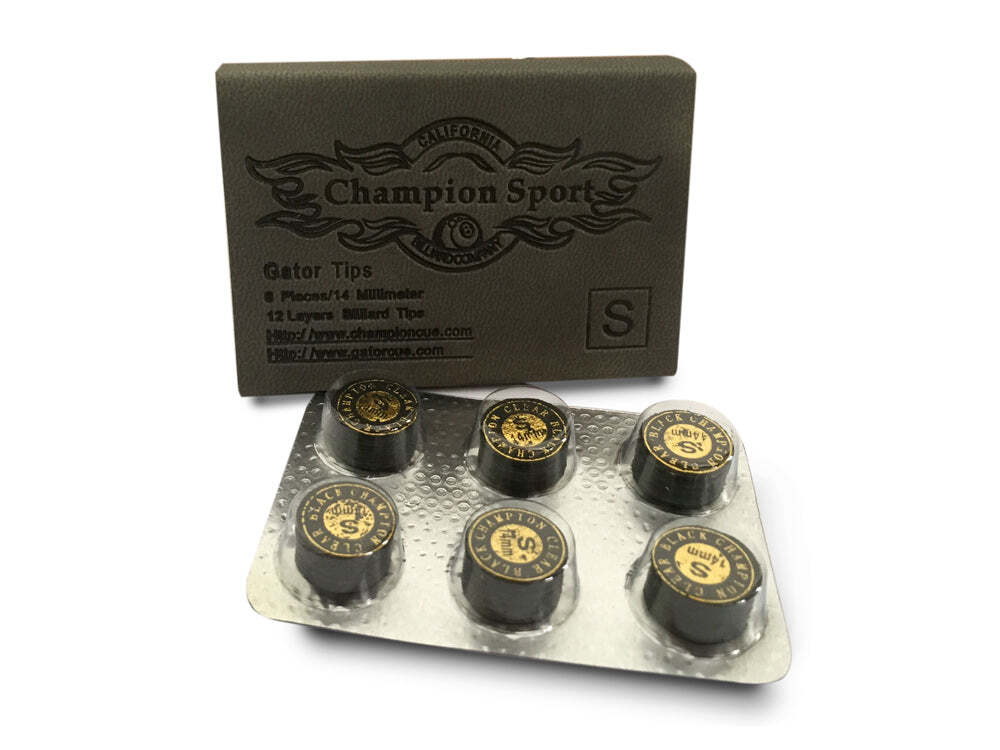 Cue Tip Set - 14mm Gator Soft/Soft-Med 6-Pack | Spin-Enhancing Leather Tips