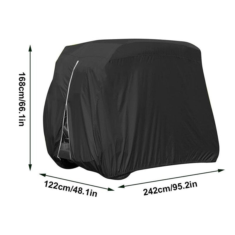 Waterproof 4-Passenger Golf Cart Cover for EZGO Club Car Yamaha Black
