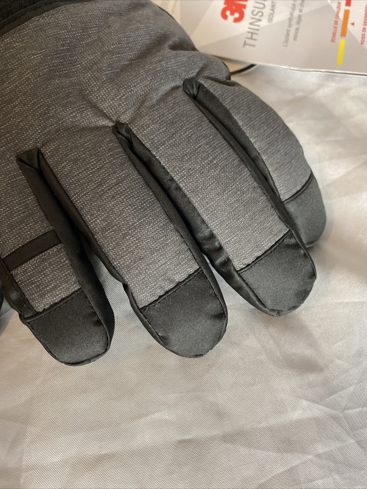 3M Thinsulate Solaris Gray Ski Gloves Size L Winter Snowboarding Gear