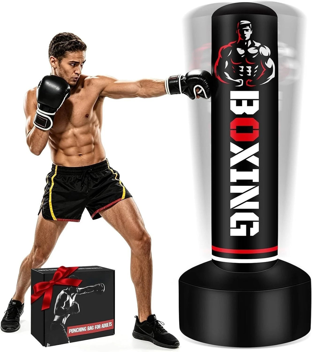 Heavy Freestanding Boxing Punching Bag with Stand 70 Inch for Martial Arts Training