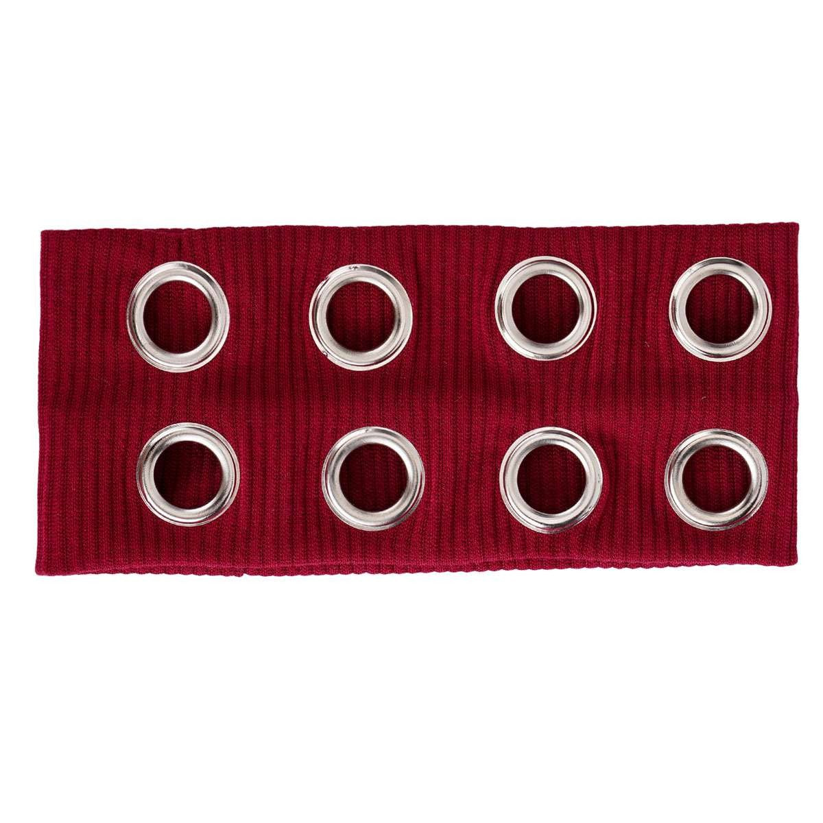 Wide Elastic Hair Band with Metal Grommets - Punk Edgy Headwear