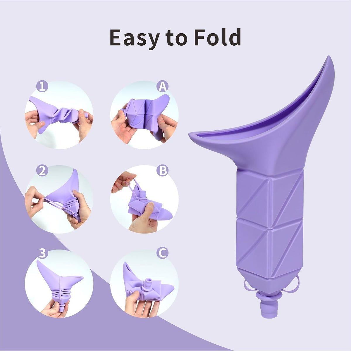 Foldable Silicone Female Urination Device for Camping & Outdoor Use