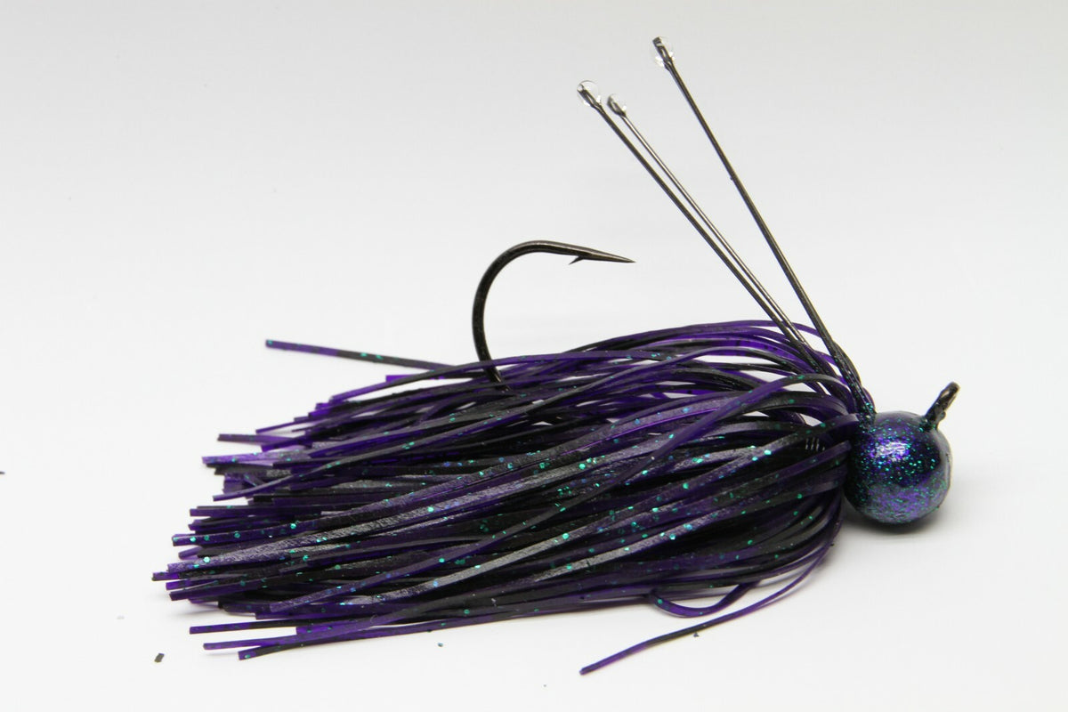 Custom Weedless Football Head Jig 3/8oz 2 Pack - Fishing Jig with Mustad Hooks