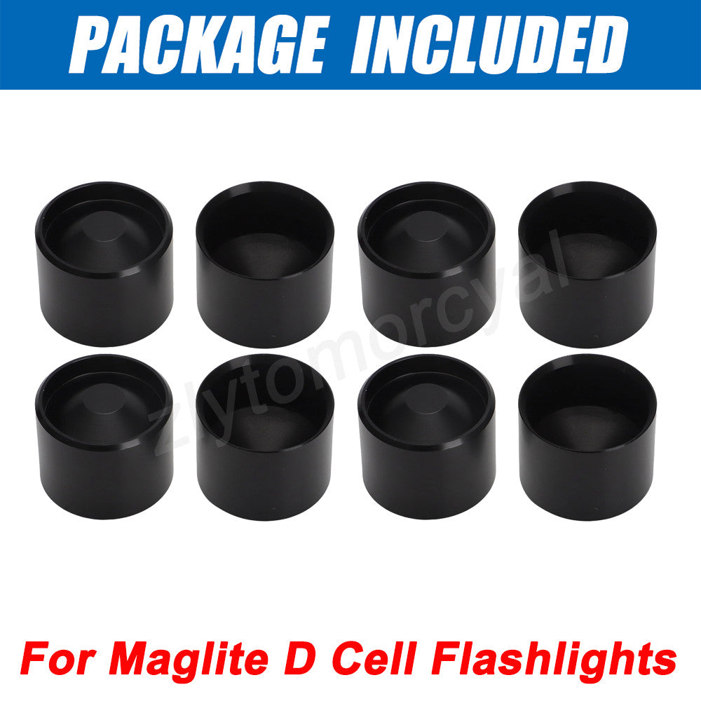 Aluminum Storage Cups for Maglite C & D Cell Flashlights - Set of 8
