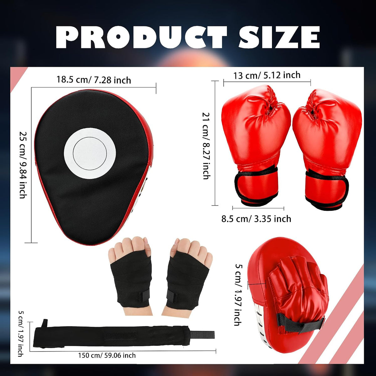 Kids Boxing Gloves and Mitts Set - Youth Martial Arts Training Equipment