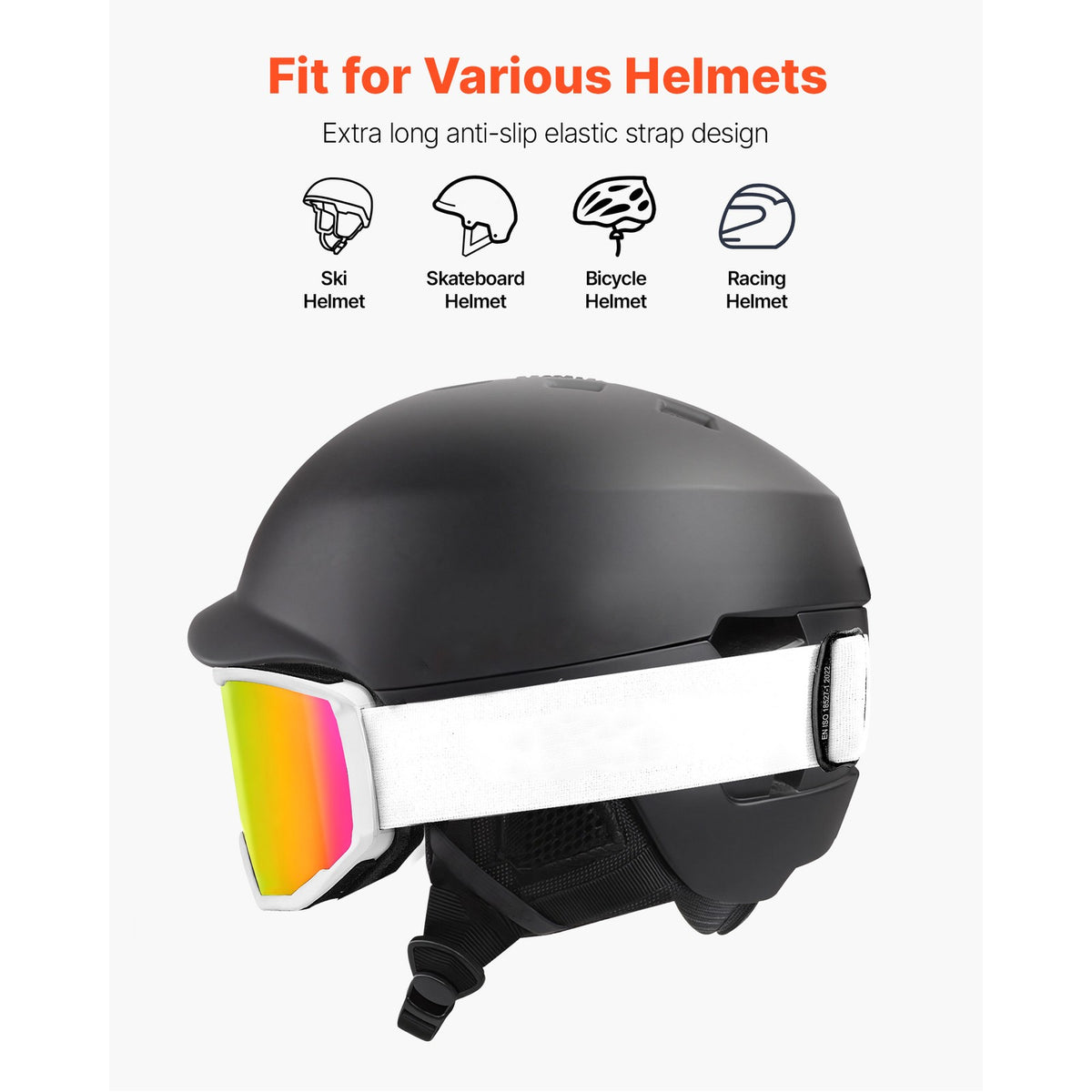 Ski Goggles with Cylindrical Lens & Pink Revo Coating - Snow Sports