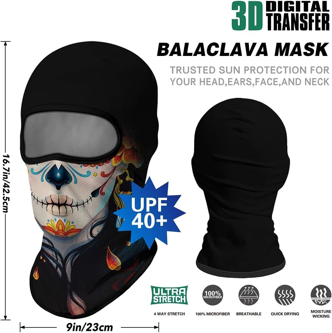 Men's 3D Balaclava Ski Mask - UV Sun Protection, All-Season Lightweight Breathable
