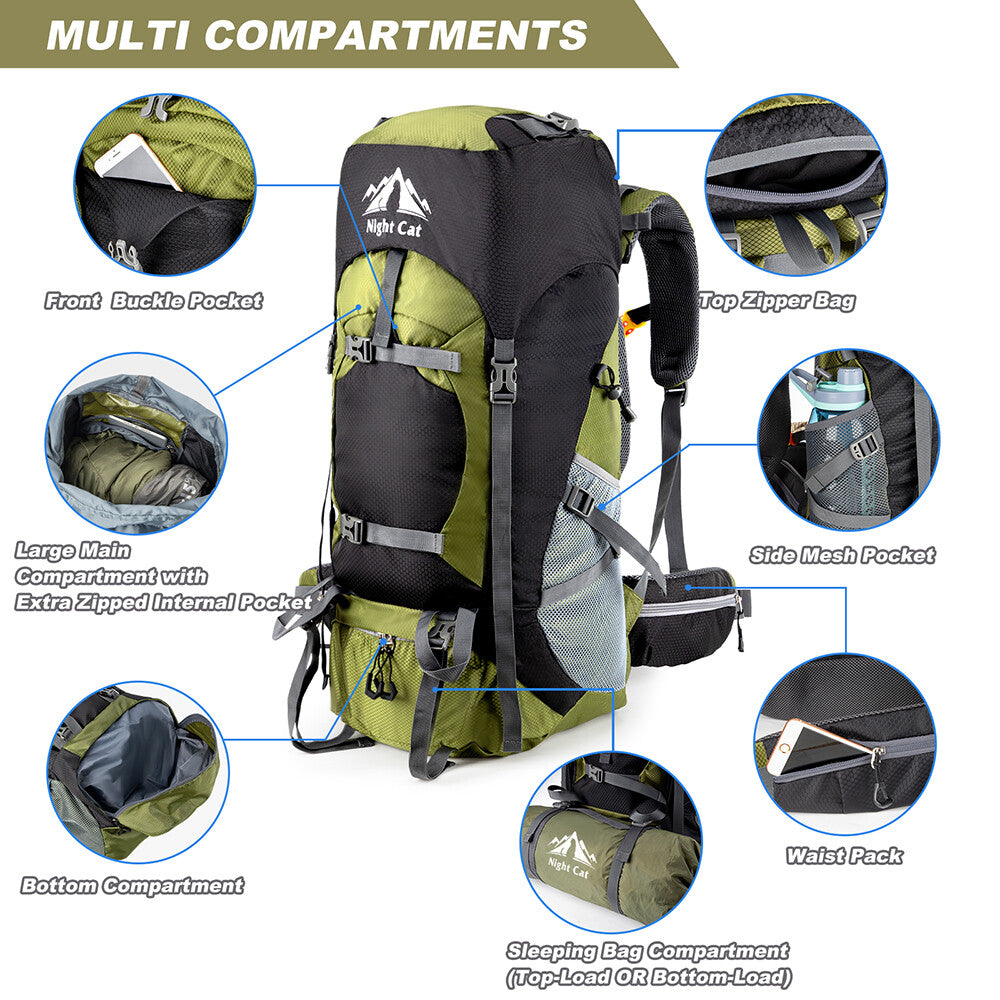 Large Tactical Backpack Rucksack for Camping Hiking Travel 70L/90L