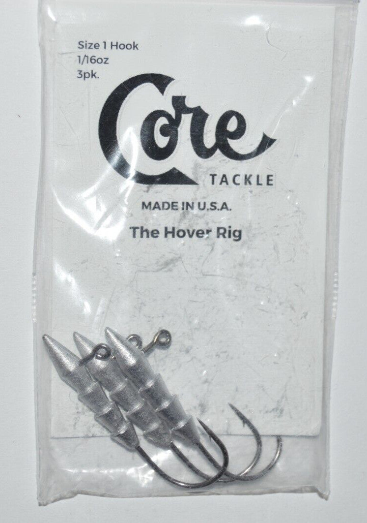 3 Pack Fishing Hooks Size 1 Unpainted Jighead Tackle for Rigging 1/16oz