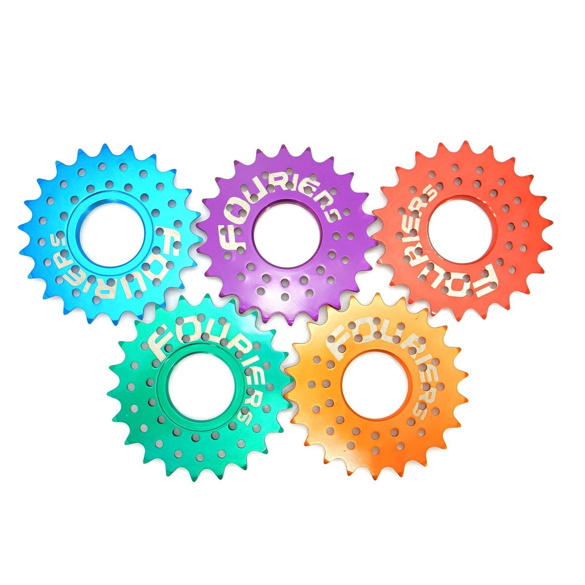 Fixed Gear Bicycle Cog Set with Threaded Locking for 17-22 Teeth, Multiple Colors