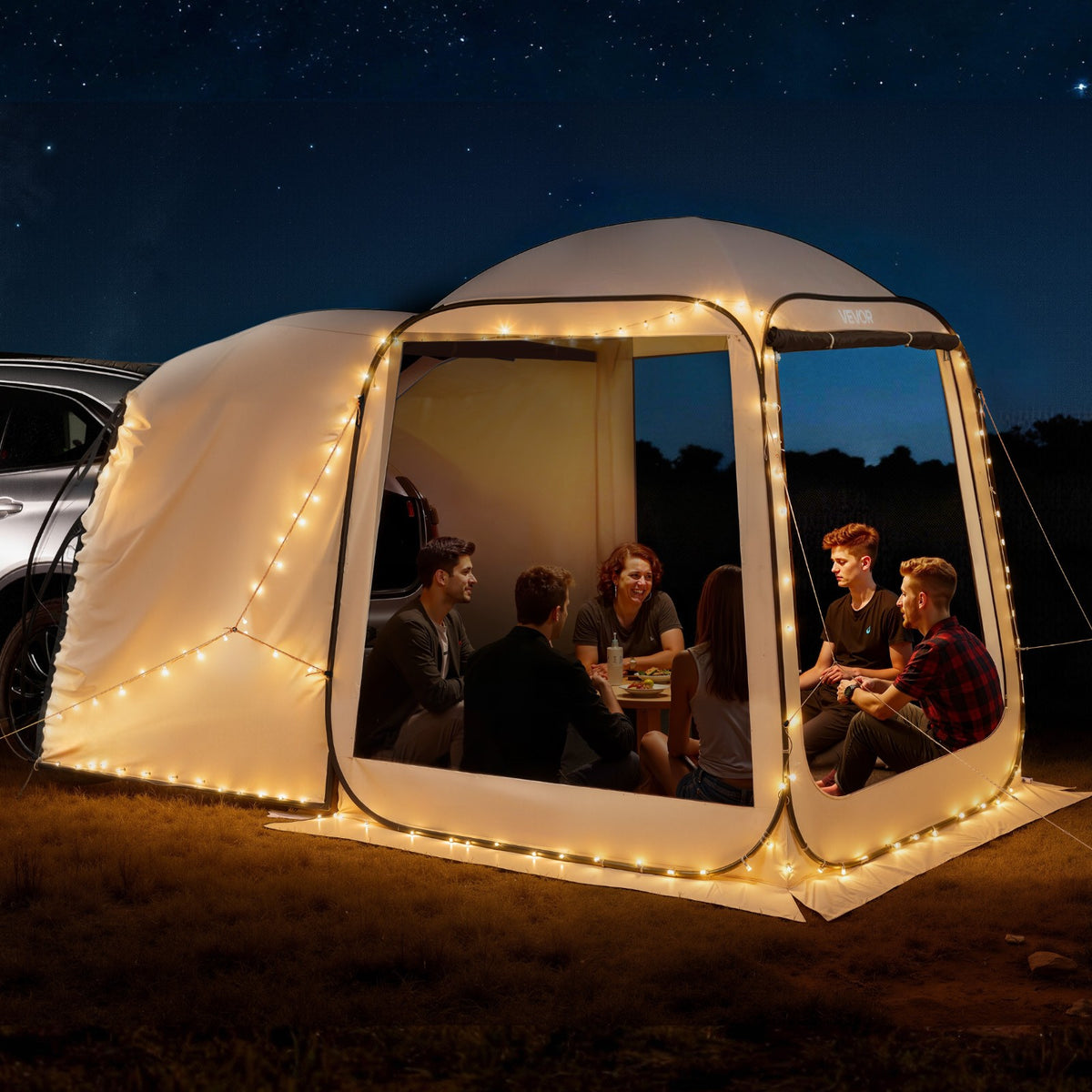 6x6ft Pop-Up Screen House Tent for Outdoor Gatherings - Shade & Privacy